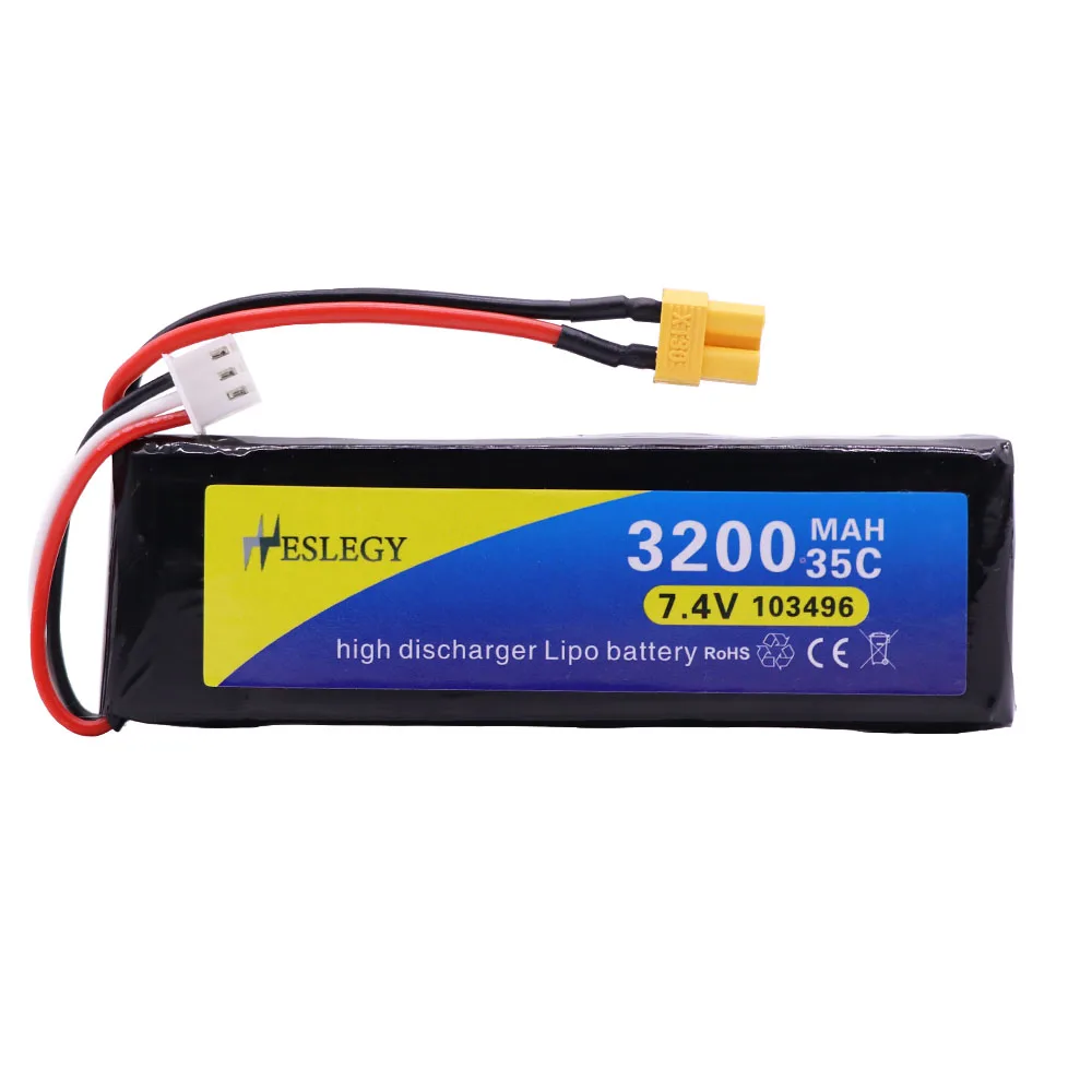 Upgrade Lipo Battery and charger for MJX Bugs 3 B3 RC Quadcopter Spare Parts 2s 7.4V 3200mah 35C Rechargeable toys Battery parts