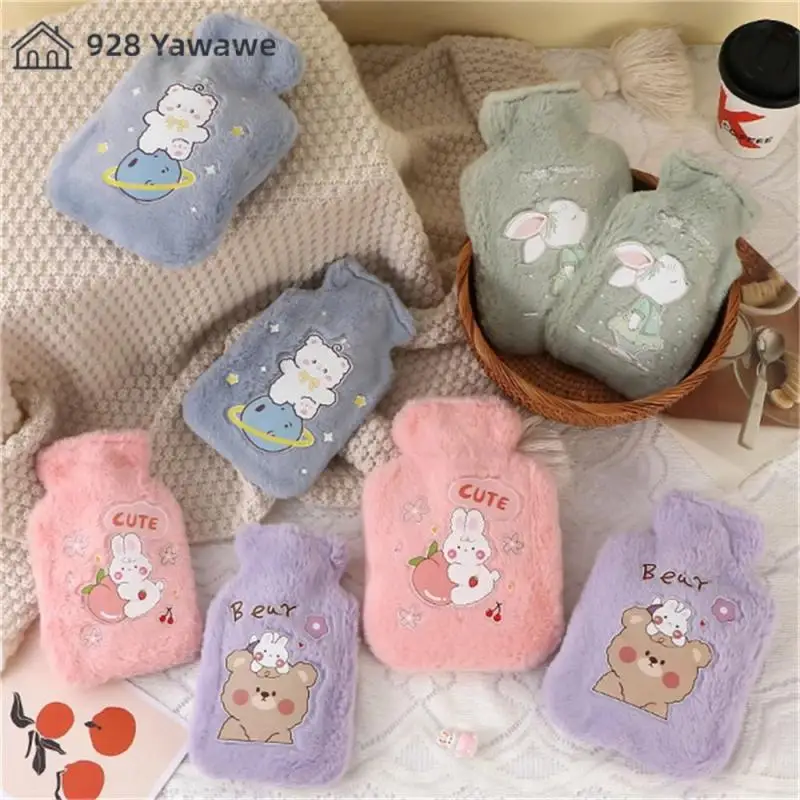 Waist Hand Bed Warm Bottles Kawaii Bear Kat Rabbit Animal Pattern Plush Cartoon Cute 250/500/750ml For Women Hot Water Bag