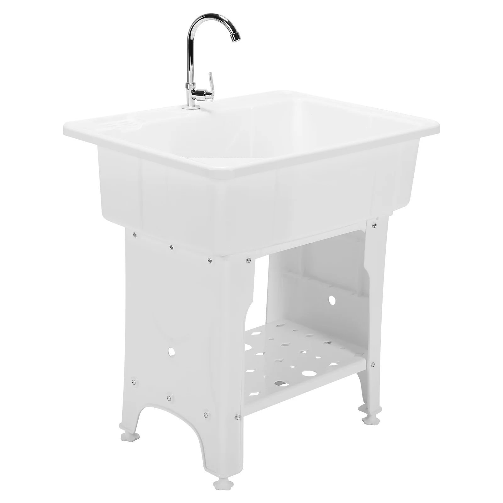 

Freestanding Utility Sink W/ Washboard & Faucet Floor-Standing Sink Basin Multi-Purpose for Room Basement Garage