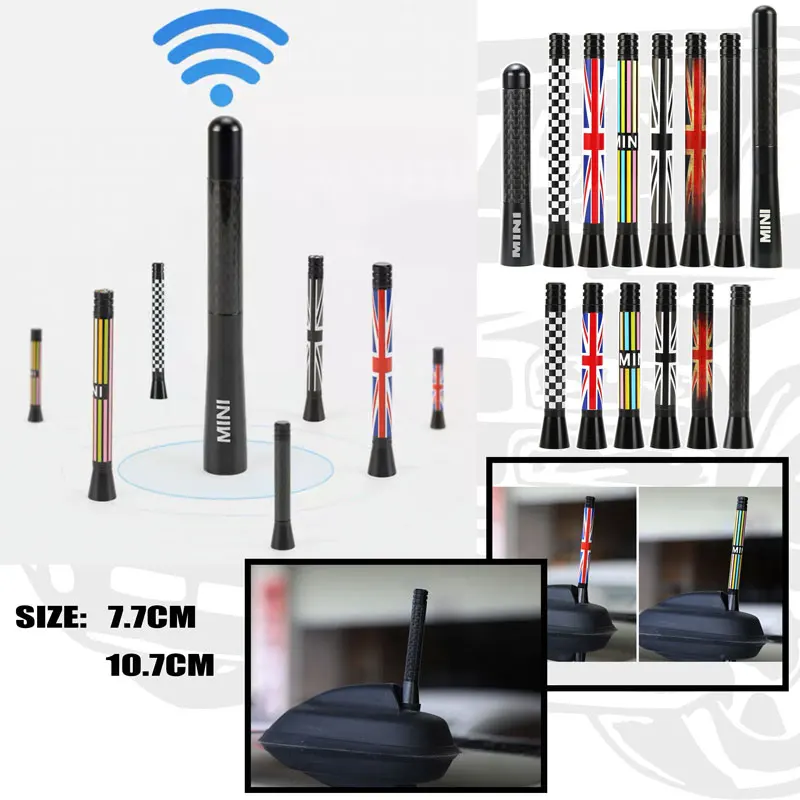 7cm 12cm Personaliz Pattern Long/Short Radio Antenna For Mini Cooper S R56 R50 F56 R53 F55 JCW R60 R55 R52 R57 R58 F54 Clubman A 