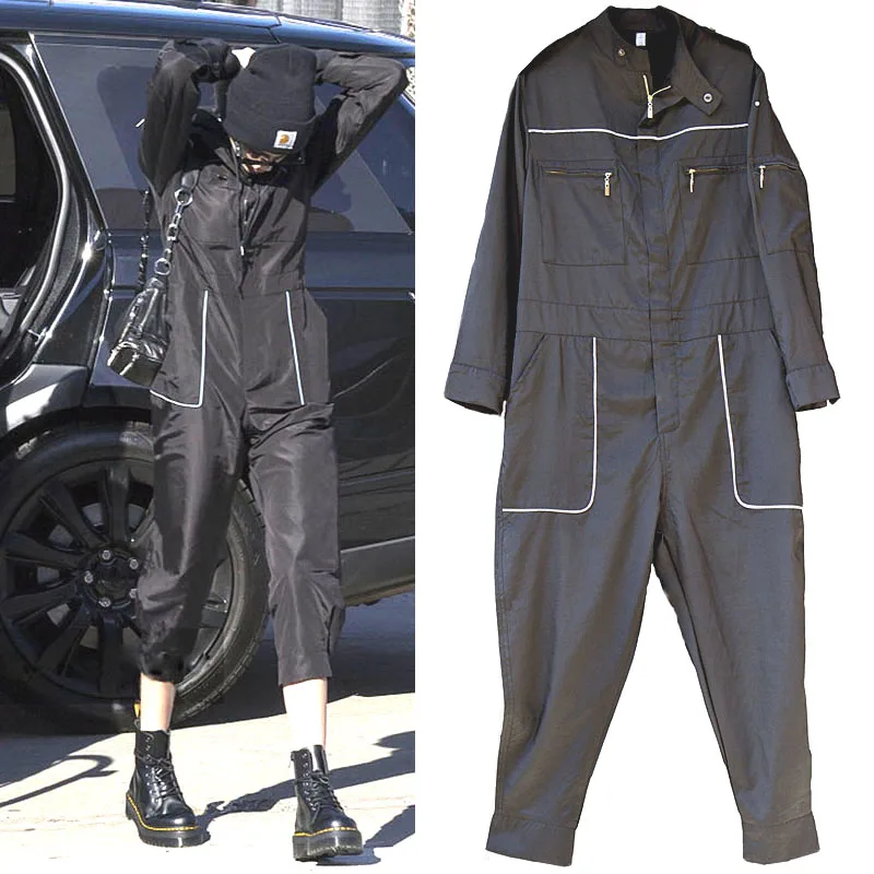 

Уличный повседневный комбинезон-брюки унисекс для женщин, тонкие брюки 7/8, модные повседневные брюки с завышенной талией