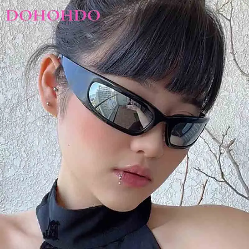 

Fashion Oversize Y2K Wrap Around Sunglasses For Men Women Luxury Brand Design Personality Punk Sports Cycling Sun Glasses UV400