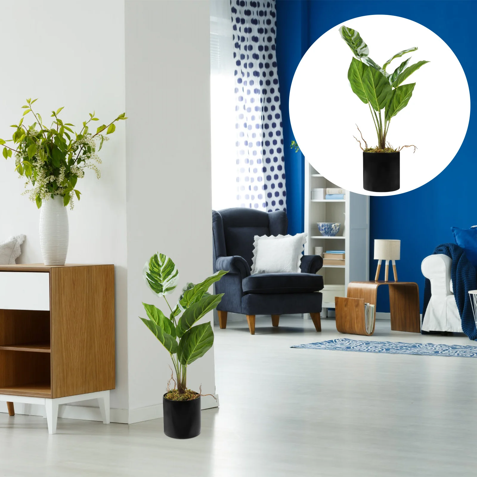 

Lifelike Simulated Potted Arrowroot Safe Gentle Materials Fine Workmanship Living Room Garden Decor Easy Care Unique Gift Choice