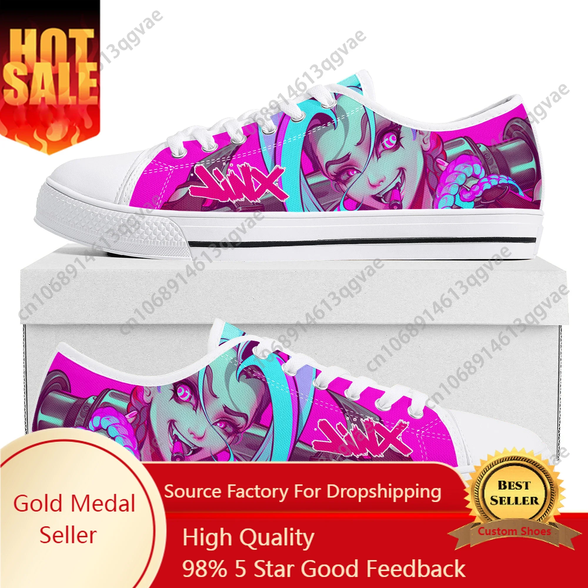 

Hot Anime Game Characters Arcane-Jinx Low Top Sneakers Womens Mens Teenager High Quality Shoes Custom Canvas Sneaker Couple Shoe