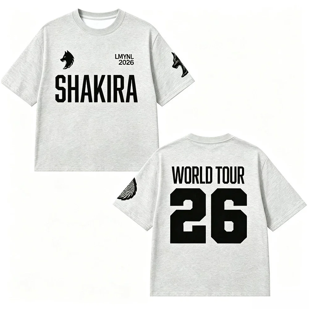Shakira World Tour 2026 T‑Shirt Unisex Double‑Sided Print Concert Fan Tee Casual Streetwear Short Sleeve Top