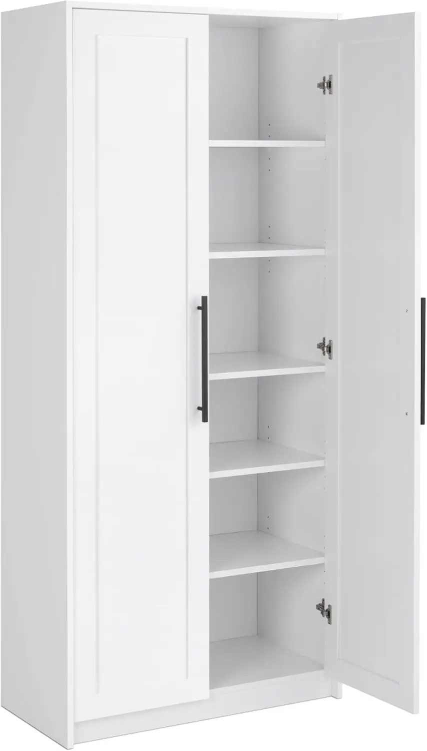 Elite Premium Home Storage Cabinet with Doors and Shelves, White Storage Cabinet, Bathroom Cabinet