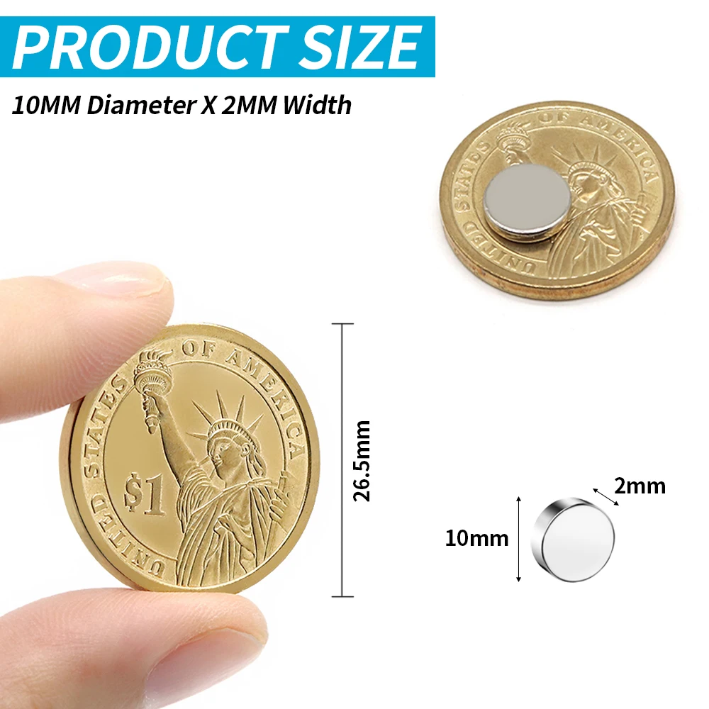 Aimant néodyme rond N35, disque injuste, super aimant de bain, NdFeB, 10mm x 2mm, 10 pièces, 20 pièces, 50 pièces, 100 pièces, 200 pièces, 500