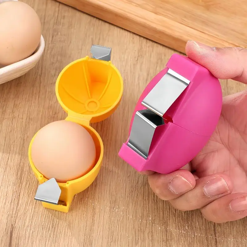 New 1Pc Multifunctional Egg Shell Opener Handheld Egg Cracker Separator Tool Eggshell Cutter Easy Open Kitchen Gadget For Egg