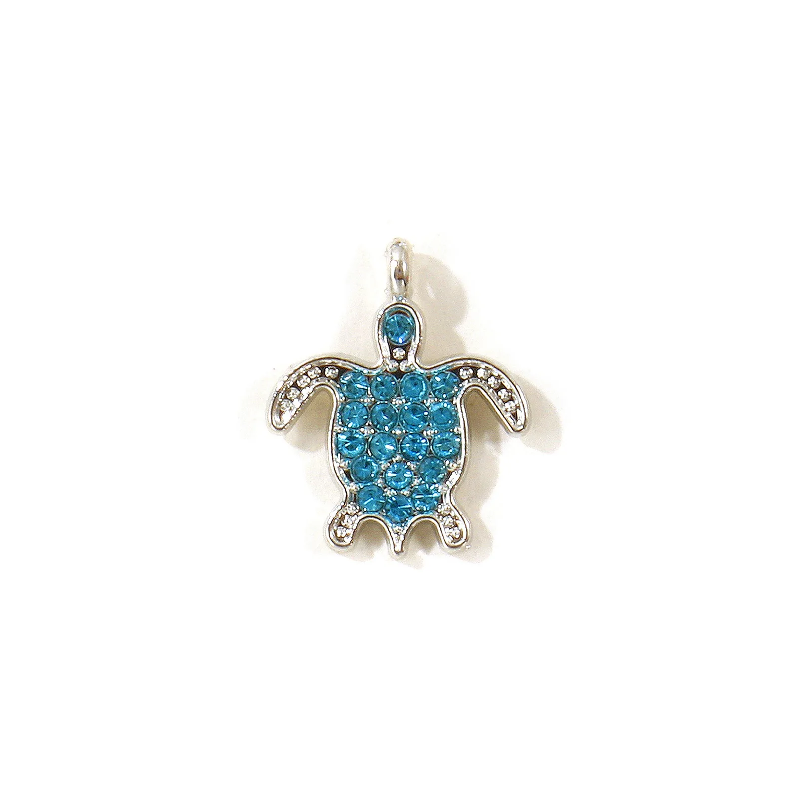 10 Stück Neue Blaue Strass-Ozean-Schmuckanhänger Silberfarbene Zinklegierung Muschel-Schildkröten-Anhänger für Frauen DIY Halsketten-Schmuck – Detail 6