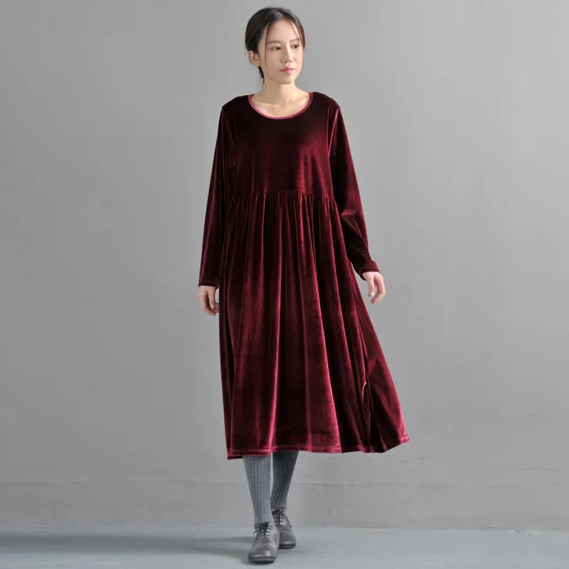 New Autunm Winter Women High Quality Loose Velvet Dress Casual Slim Solid Velour Dress Elegant Vintage Vestidos Streetwear Women