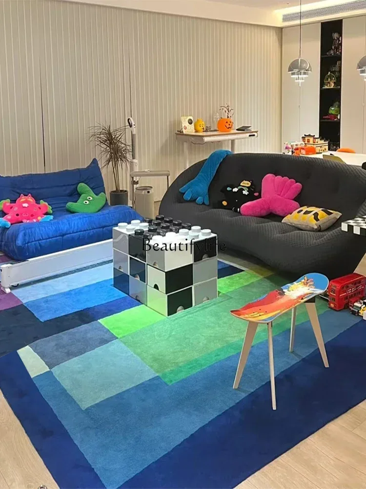 Blue Dopamine Living Room Carpet Light Luxury High-Grade Sofa and Tea Table Bedroom Floor Mat