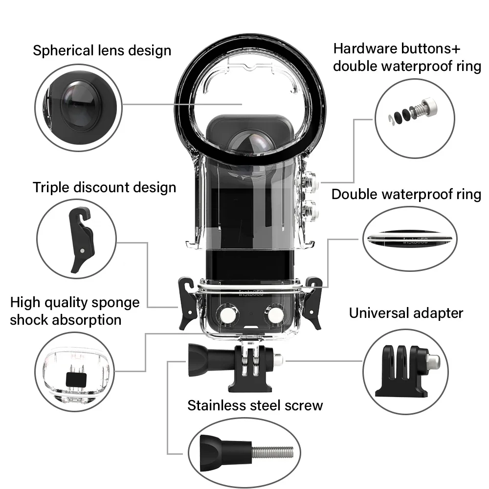 Underwater 40M Dive Case For Insta360 X4 Waterproof Housing Box Cover For Insta 360 X4 Diving Shell Camera Accessories