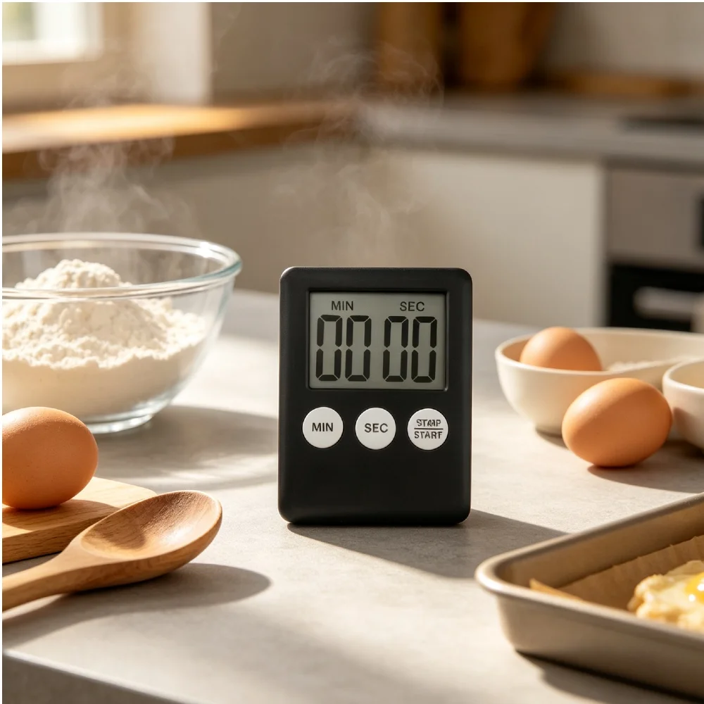 Digital Electronic Kitchen Timer Multi-Function Electronic Timer Stopwatch LCD Display Mini for Sports Exercise Baking Cooking