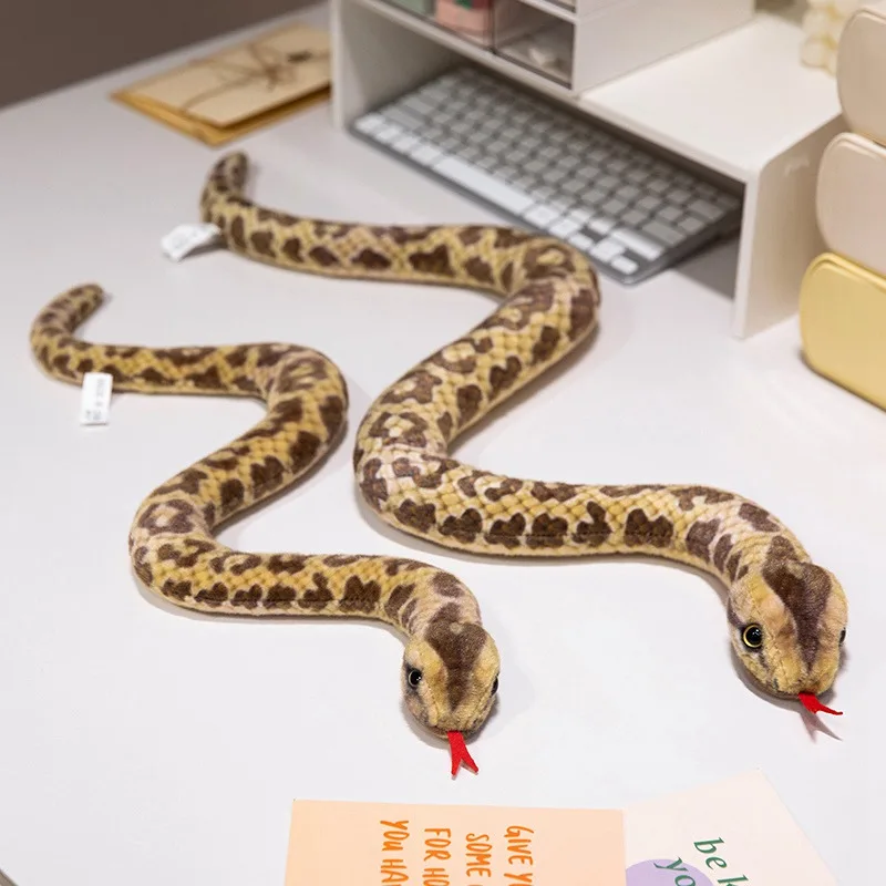 Funny Vivid Artificial Python Plush Toy Long Snake Yellow Orange Green Python Plush Toy Decorate The House Holiday Decorations