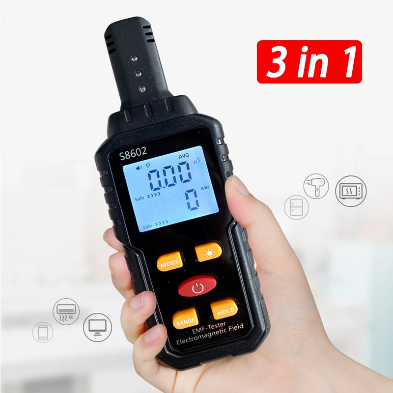 Metellme EMF Meter Electromagnetic Field Radiation Dectector EMF Reader Handheld Digital EMF Detector Ghost Hunting Equipment