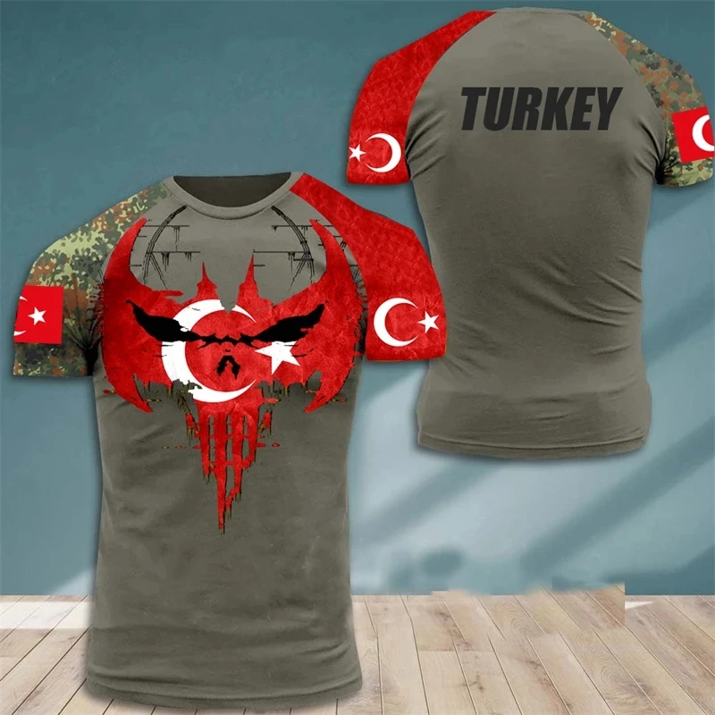 Turkish Flag Camouflage 3d Print Summer Men/Women Round Neck T-shirt Casual Short Sleeve Oversized Pullover Fashion Men Clothing - view 5