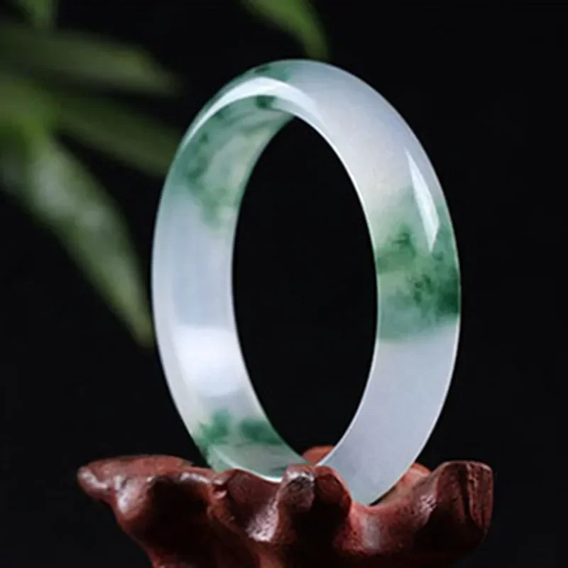 Bracelet en jade vert chinois sculpté à la main pour hommes et femmes, bijoux à breloques, accessoires de mode, cadeaux d'amulette de chance, 54-66mm, P98