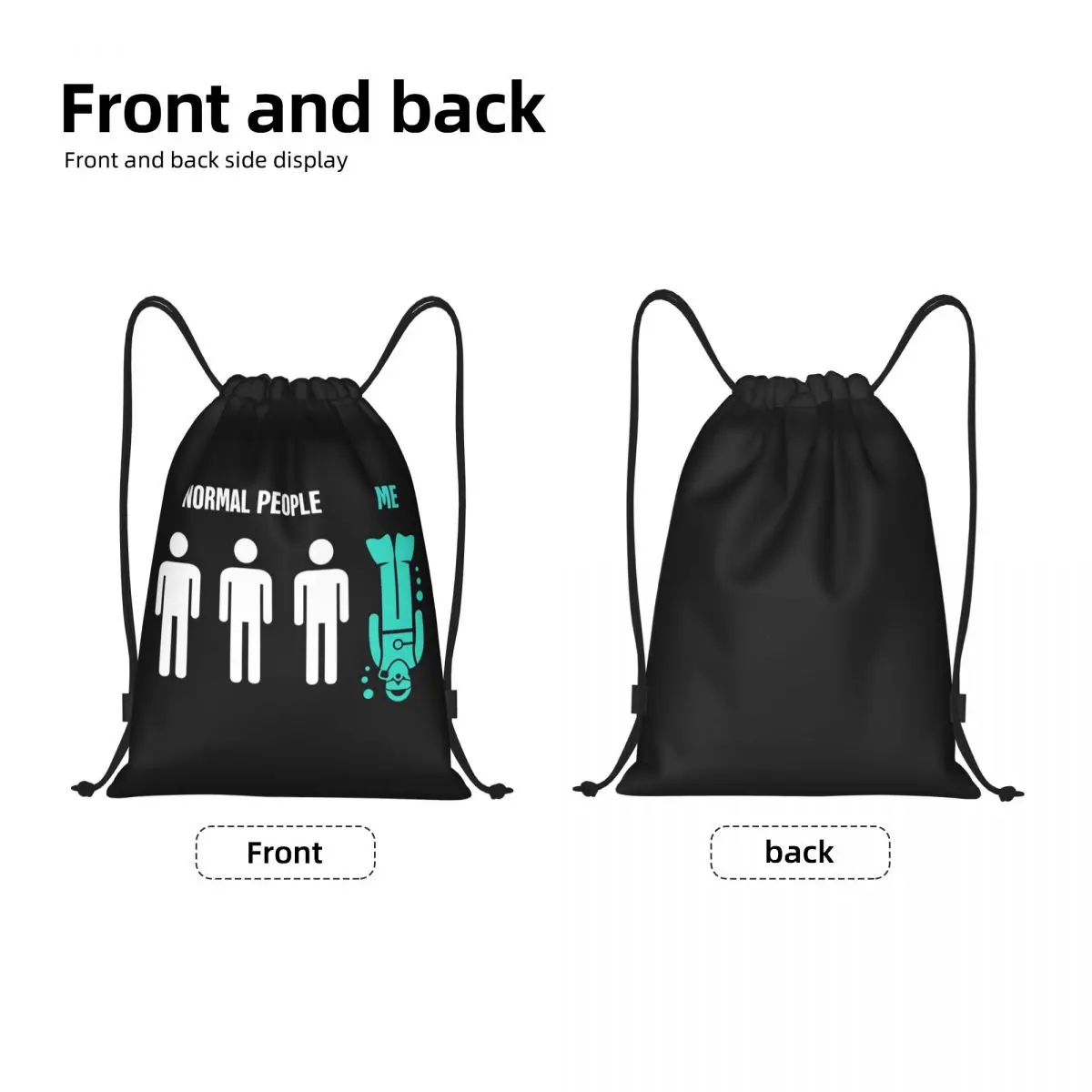 Custom Normal People Scuba Diving Drawstring Bag for Training Yoga Backpacks Women Men Dive Divers Sports Gym Sackpack