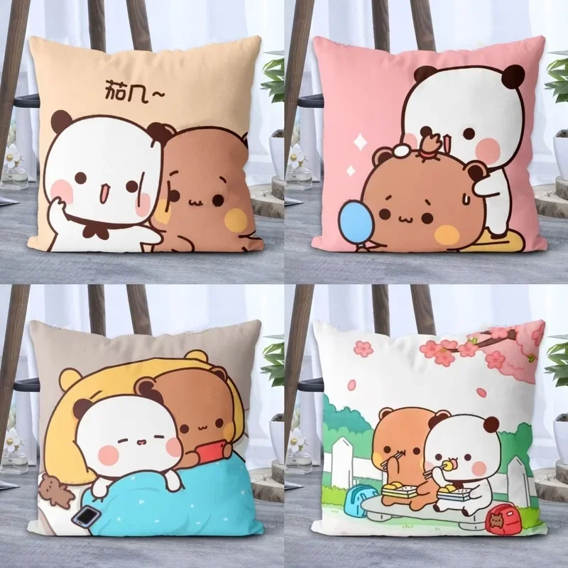 Cartoon Square Pillow awaii Anime Soft Waist Sofa Cushion Panda Bubu And Dudu Printing Throw Pillow Throw Bedroom Pillows