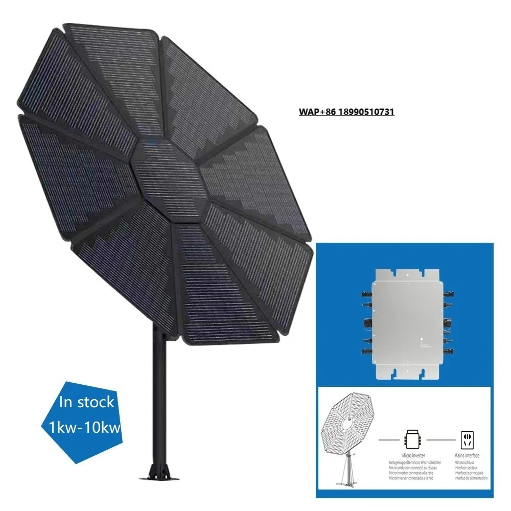 Sunflower MPPT Controller PV Monocrystalline 1kw 3kw 5kw Solar Power Energy System with 1200w Micro-inverter