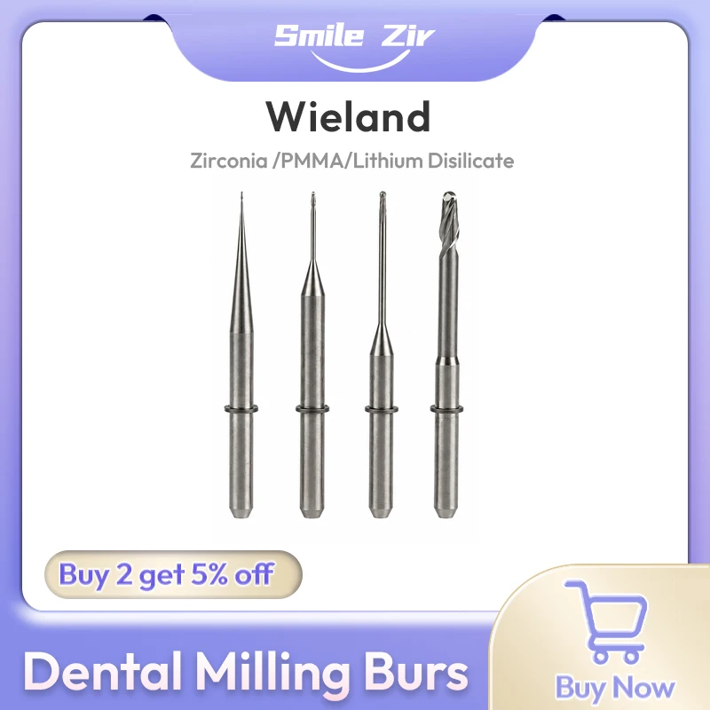 

Dental Milling Bur for Wieland Zenotec Mini Selection&Hybrid Zirconia PMMA Lithium Disilicate CADCAM Dental Lab Milling Cutter