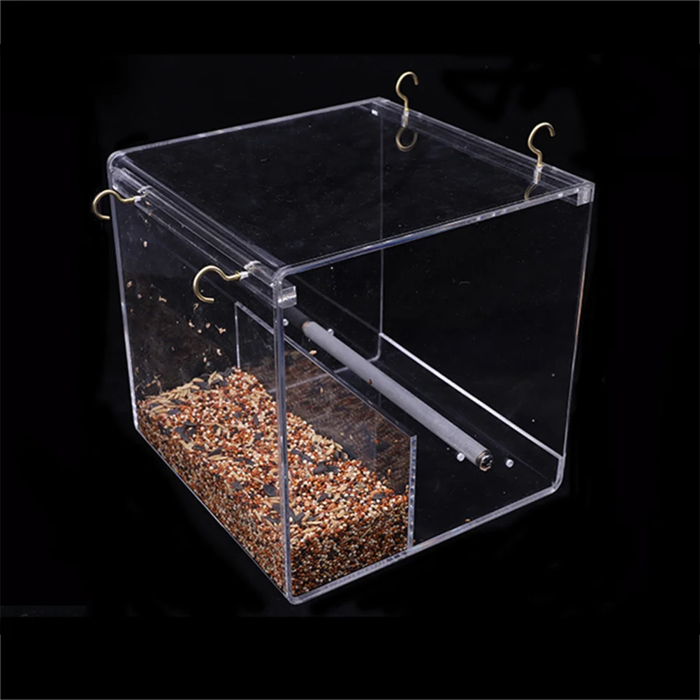

Transparent Window Bird Feeder Acrylic Durable Lightweight Large Size S Easy Clean Refill Multiple Food Types Bird Feeders