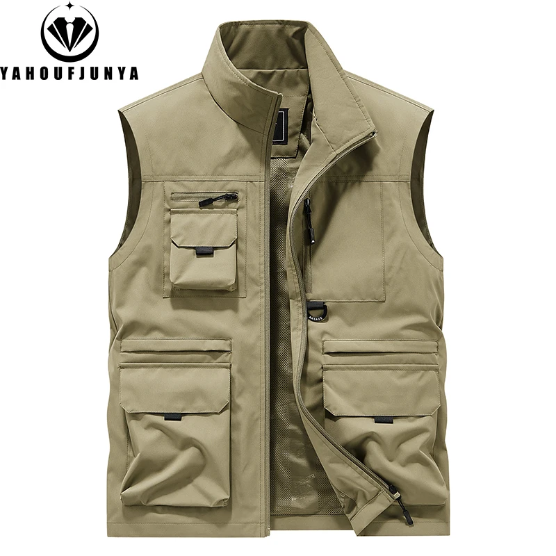 

Новинка 2023 года, летний мужской жилет с перепонками для кемпинга, рыбалки, мужской жилет без рукавов с множеством карманов, свободный тонкий жилет для инструментов, мужской жилет, хит продаж