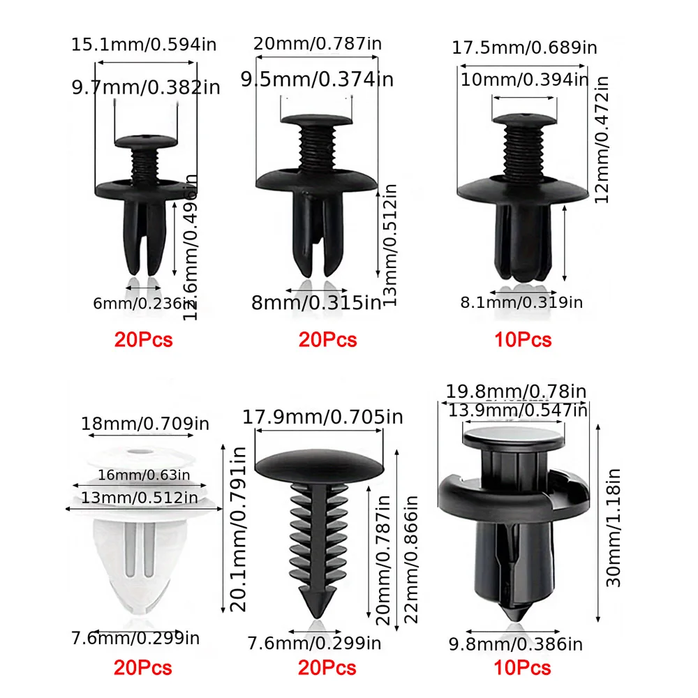 Auto Fastener Clips, Car Body Push Retainer Pin Rivet Bumper Door Trim Panel Retainer Fastener Kit, Car Removal Tools