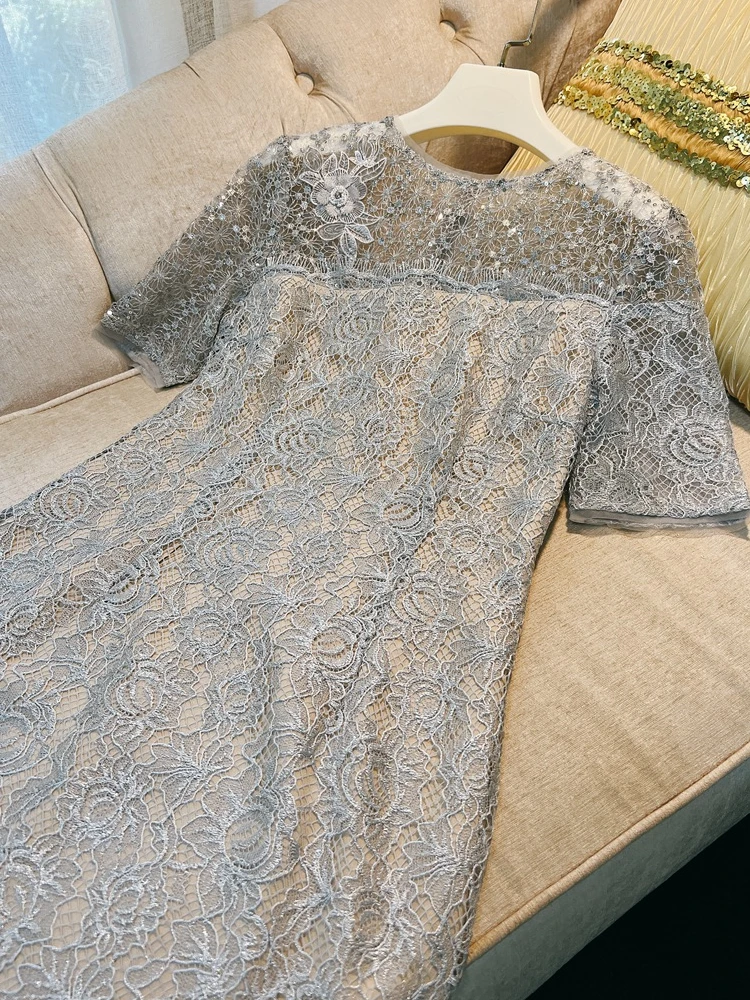 Spódnica Ele Lace Dr Slim Fit z wysokim stanem, o kroju litery A, zapinana na zamek, modna letnia spódnica dla wyrafinowanych kobiet...