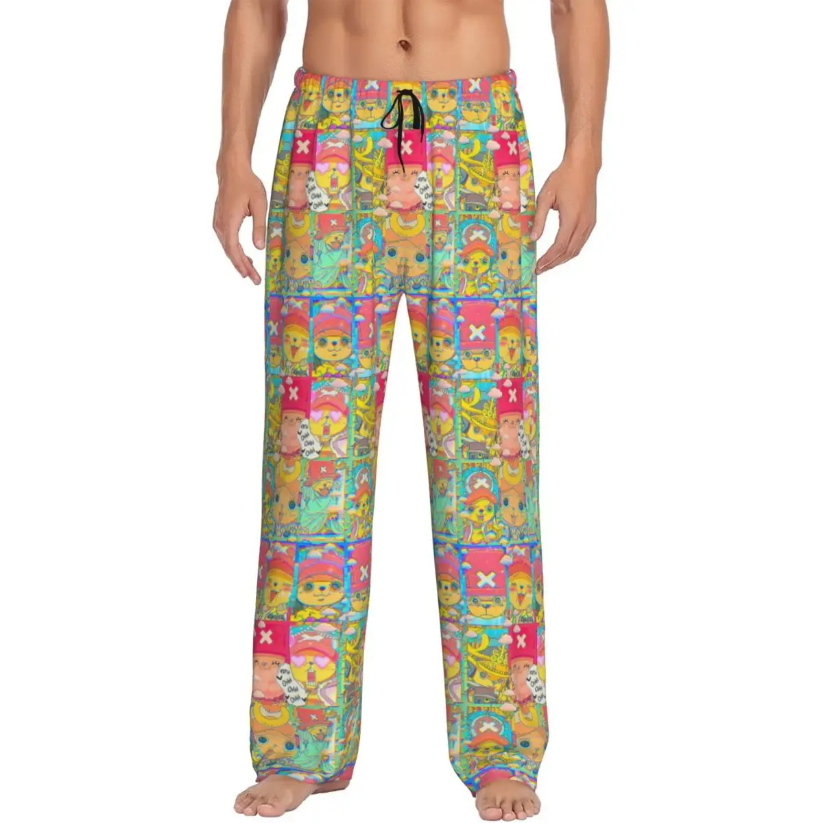

Custom Tony Tony Chopper Pajama Pants for Men One Piece Lounge Sleep Drawstring Sleepwear Bottoms with Pockets