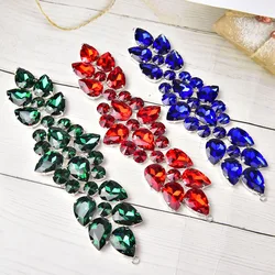 Factory Outlet Colorful Rhinestone Applique Wedding Dress Decoration Glass Strass Patches Sewing For Clothing Decoration