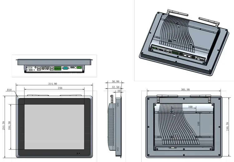 Customized interface embedded or desktop computer rk3288/rk3399 industrial all in one 12 15 inch android panel pc