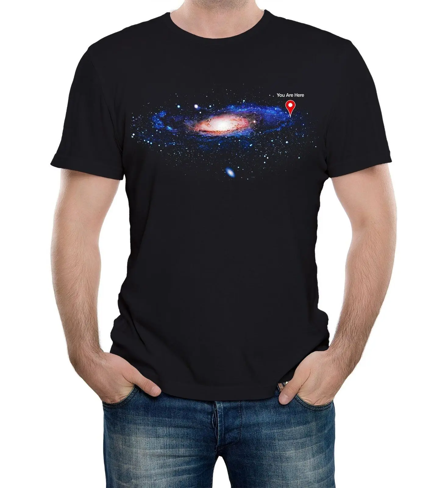 

Мужская футболка You Are Here Space Map Stars Science Solar System Galaxy Infinity