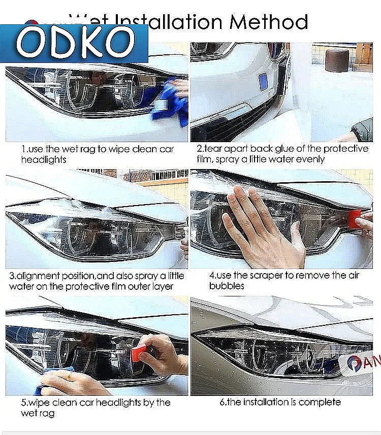 2 Pcs Car Headlight Protective Film Vinyl Transparent Black TPU Precut Sticker For Jaguar XJ X351 2010-2019 XJR XJL Accessories view 3