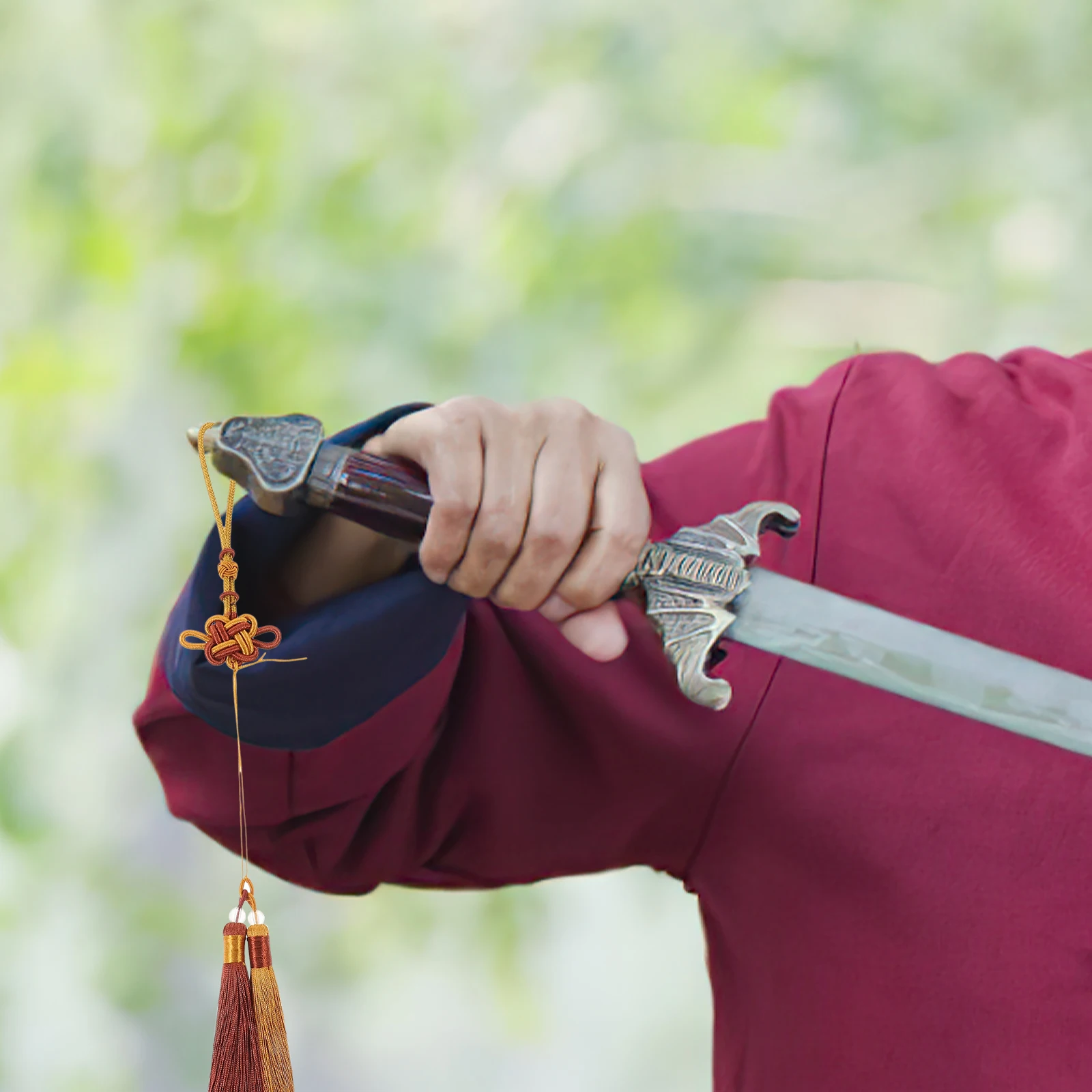 

Chinese Knot Tassel DIY Hand Fan Hanging Ornament Stylish Pendant Car Rearview Mirror Decoration