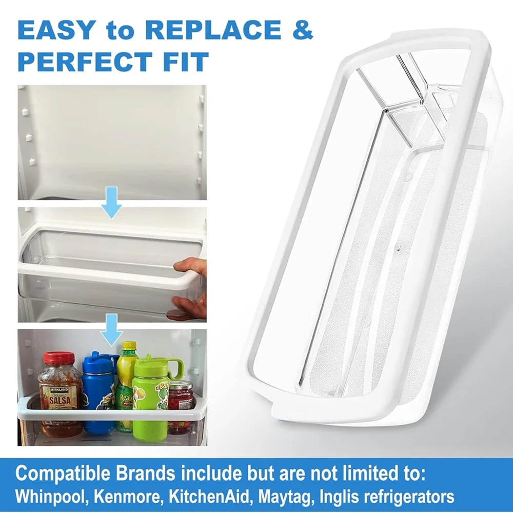 صندوق رف باب الثلاجة W10321304، متوافق مع ثلاجة ويرلبول يستبدل WPW10321304 PS11752778 AP6019471 2179574