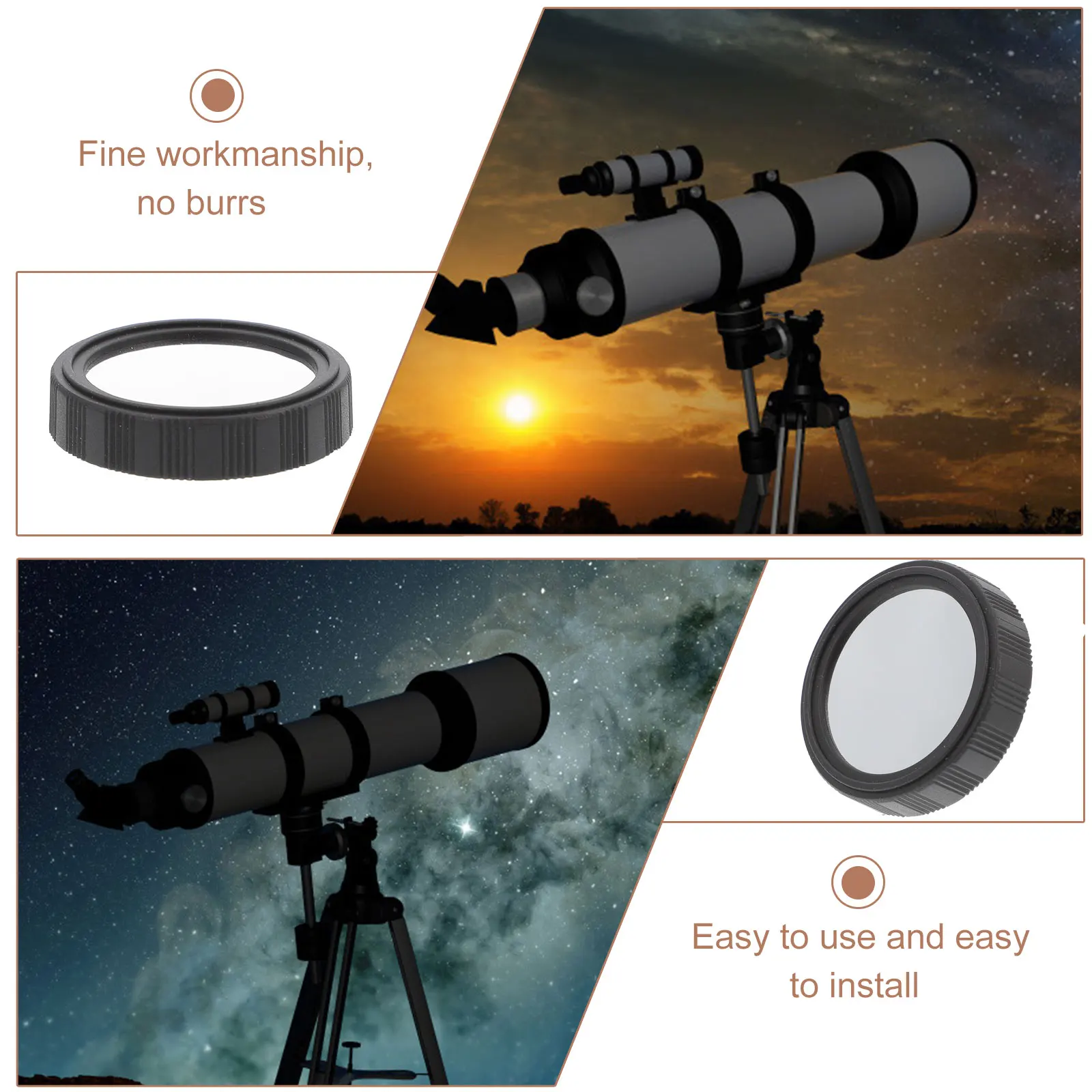 

Solar Filter Easy to Use Sun Telescope Light Reducer Astrophotography Accessory Eyepiece Film The Pet for Professional