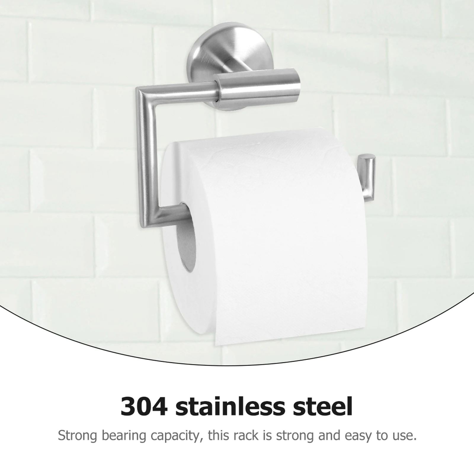 

1Pcs Bathroom Roll Paper Rack Stainless Steel Waterproof and Shockproof Toilet Paper Holder with Strong Stability Storage