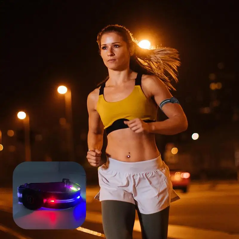 Night Running Arm Band Safety Battery Operated Light Band Waterproof Running Gear Led Light Up Band For Cycling And Night