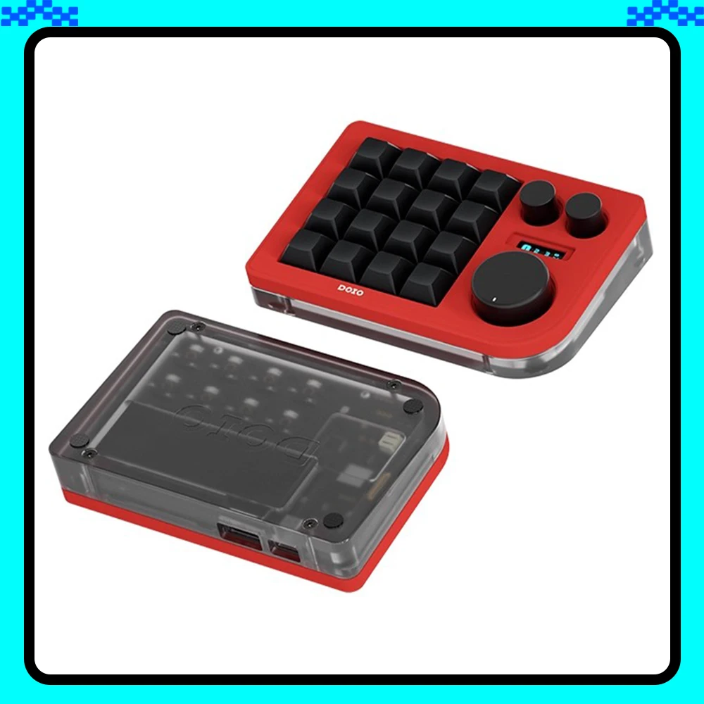 

DOIO KB16B-02 Mechanical Keyboard Wireless Bluetooth Two Mode With Knob 16 Key Designer Mini Keyboard Keypad Customization Gifts