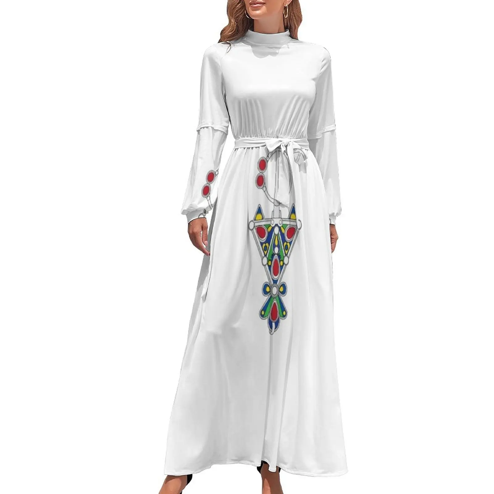 Amazigh Berber kabyle Symbole Long Dress beach dresses elegant party dress for women 2024 elegant women's dresses for wedding