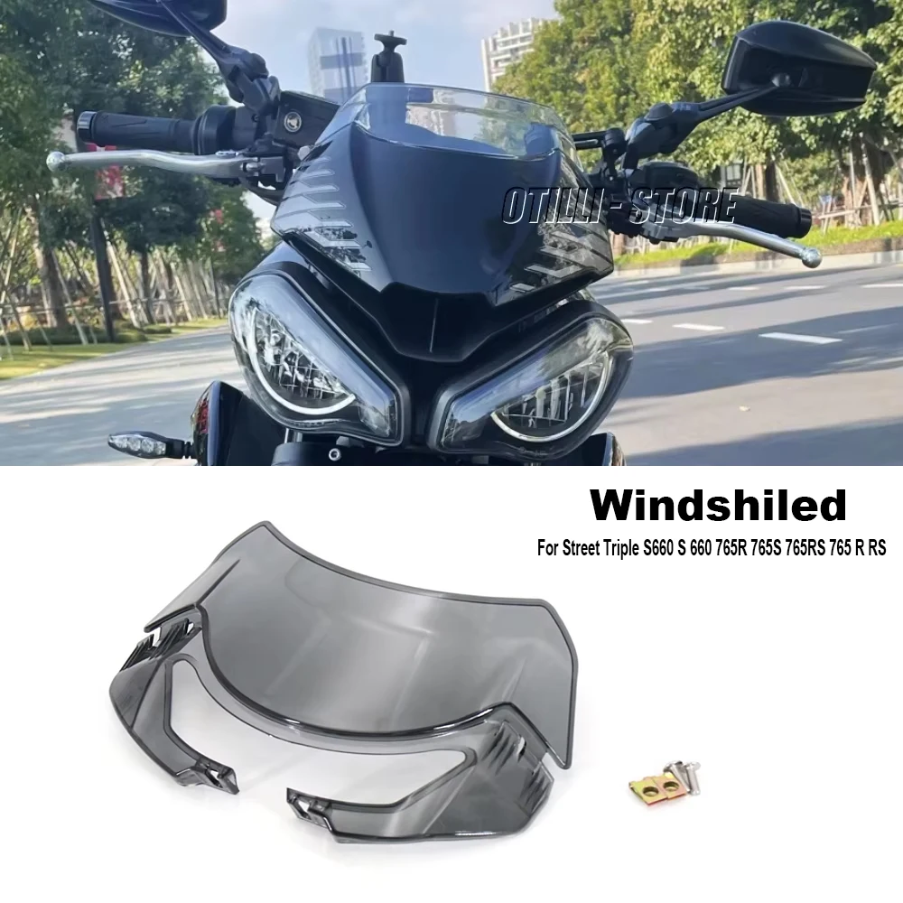 

﻿ For Street Triple S660 S 660 765R 765S 765RS 765 R RS 2020-2022 New Motorcycle Windshield Windscreen Wind Fairing deflector
