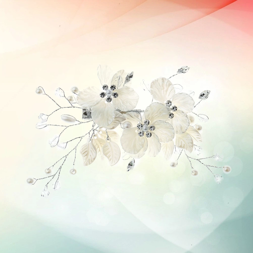 

Pearl Crystal Hairpin Bridal Wedding Flower Clip White Clips Accessories Delicate Pearl Decorated Crystal Beautiful Charm Grace