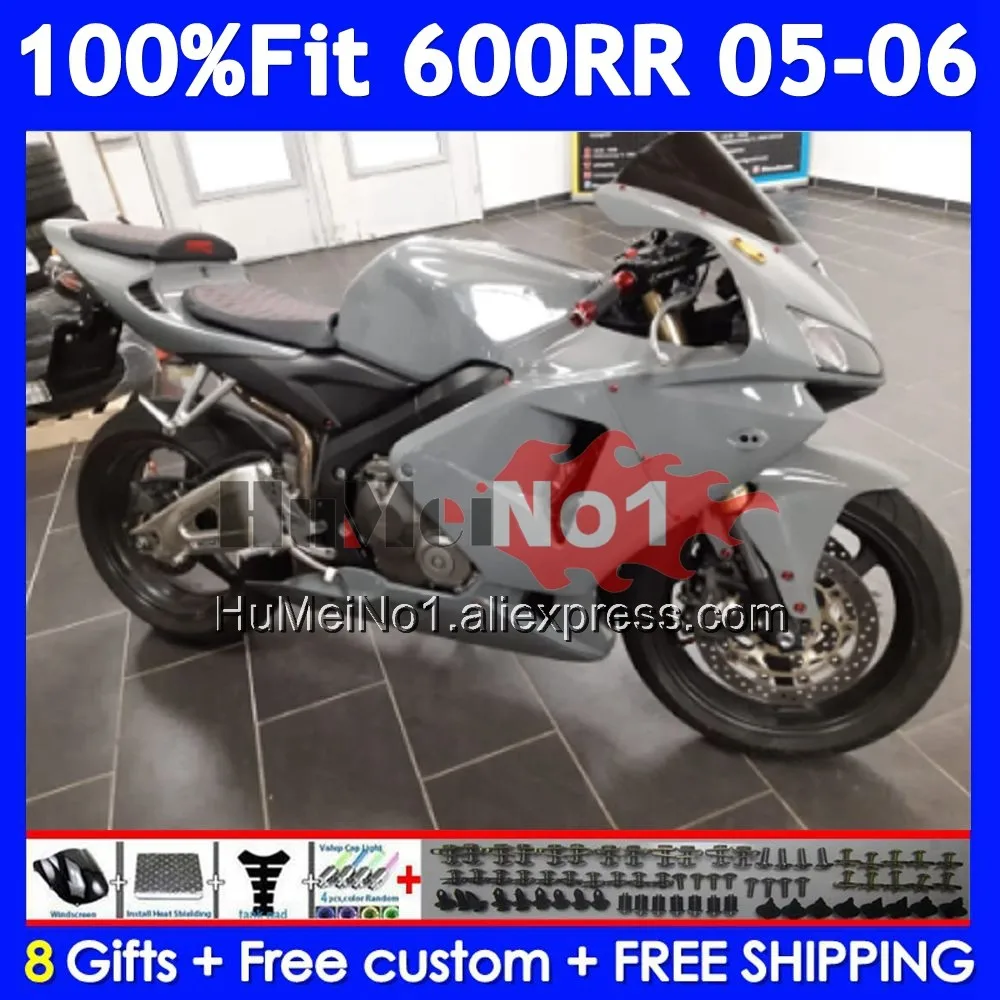 Injection For HONDA CBR 600RR 600F5 600CC CBR600RR 41No.26 CBR600F5 CBR 600 CBR600 CC RR F5 2005 2006 05 Glossy grey 06 Fairing