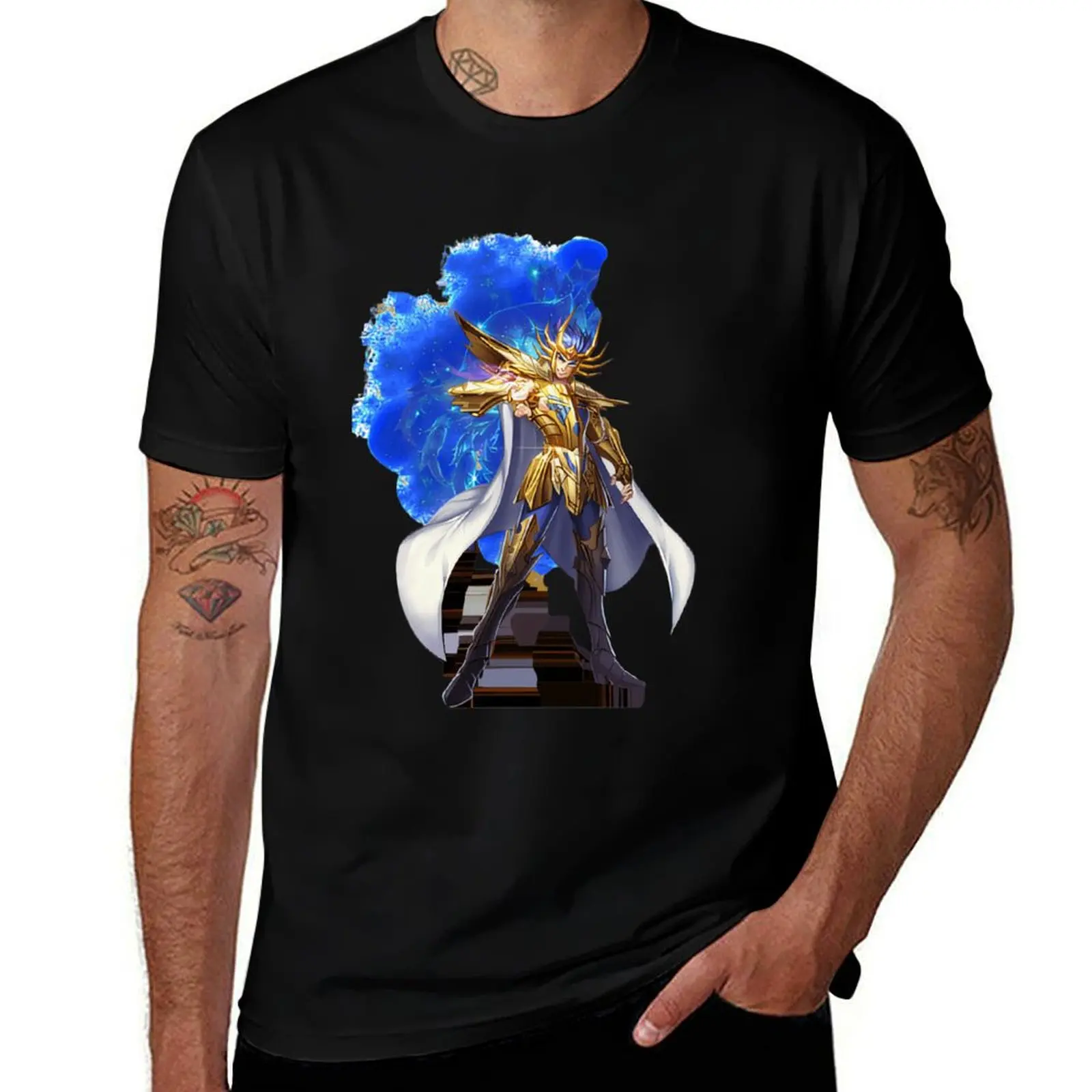 

Minimalist Style T-Shirt Relaxed Fit for Outdoor Activities Saint Seiya Gold Saint Seiya Shun Shiryu Hyoga Ikki Cancer DeathMask