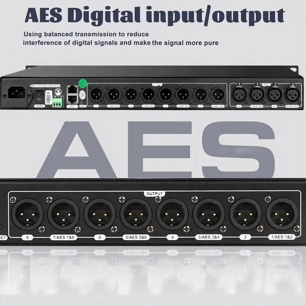 TLF Paulkitson Processor DSP0408RTS Professional Dsp FIR AUTO AES Digital Audio Processor 4 in 8 Out 96 khz Audio Processor