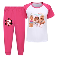 Kids Pajamas Sets Baby Girls and Boys Hot ROBLOX Pyjamas Cotton Clothes Cartoon Short sleeve T-shirt+Pants pyjama
