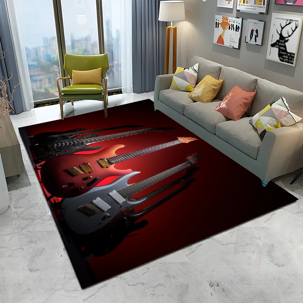 

Electric Guitar 3D Classical Guitar Carpet Rug for Home Living Room Bedroom Sofa Doormat Decor,kids Area Rug Non-slip Floor Mat