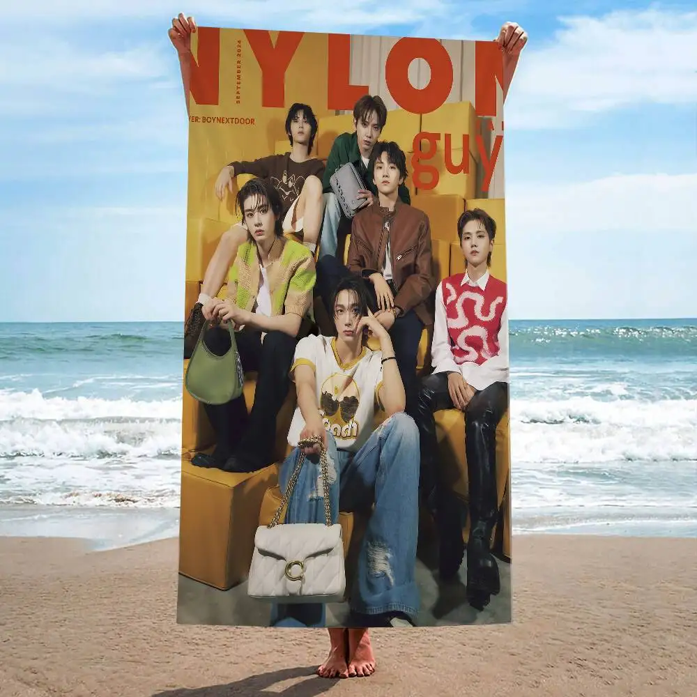 

Kpop Group BOYNEXTDOOR Who! Одеяло из микрофибры для альбома, быстросохнущие пляжные полотенца с принтом, супервпитывающее одеяло для полотенец для бассейна