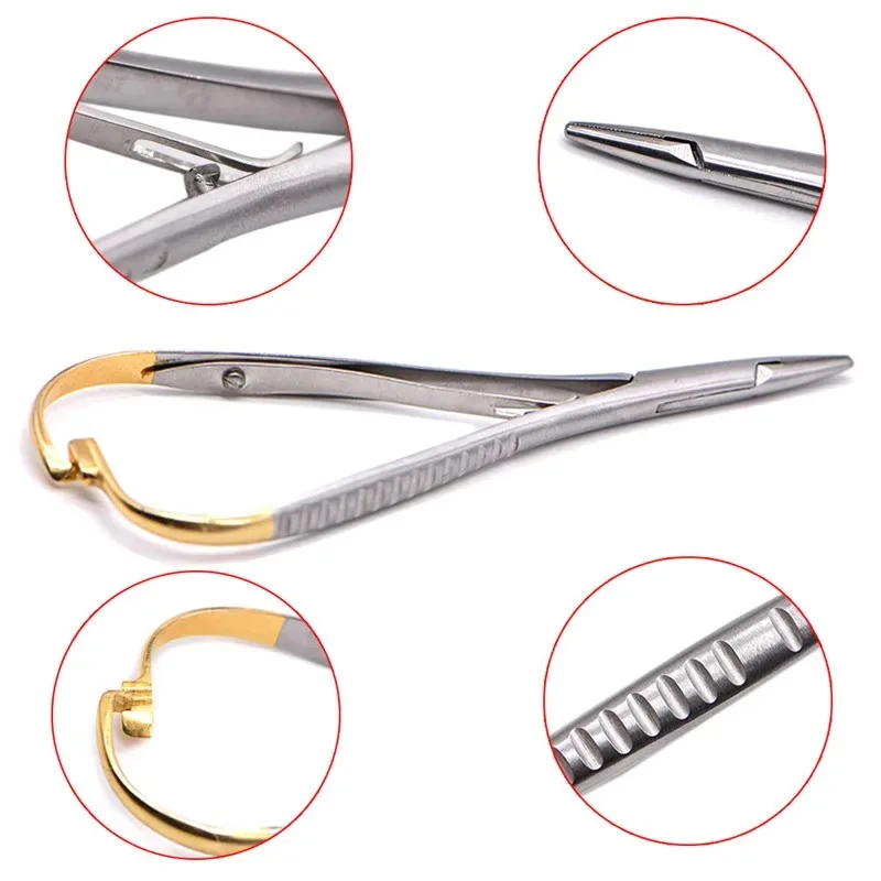 

3Pcs Dental Needle Holder Tweezers Orthodontic Instrument Stainless Steel Mathieu Needle Holder Tools Dentistry Instrument